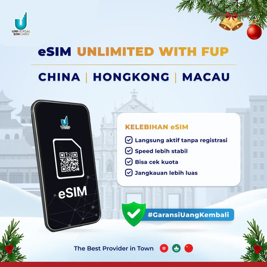 UniSim eSIM China Hongkong Macau Unlimited with FUP & True Unlimited