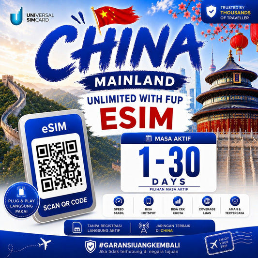 eSIM China Mainland Unlimited With FUP & True Unlimited UNISIM