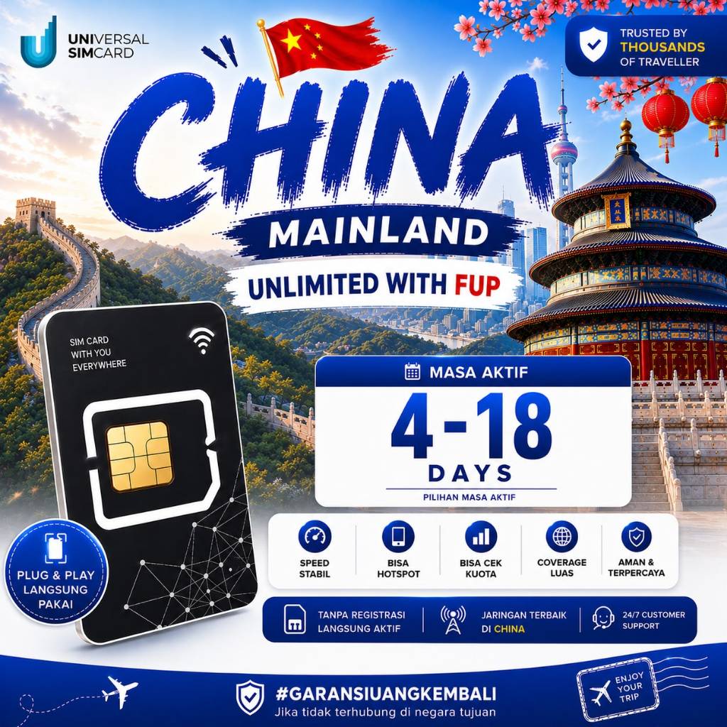 Sim Card China Mainland Unlimited With FUP & True Unlimited UNISIM