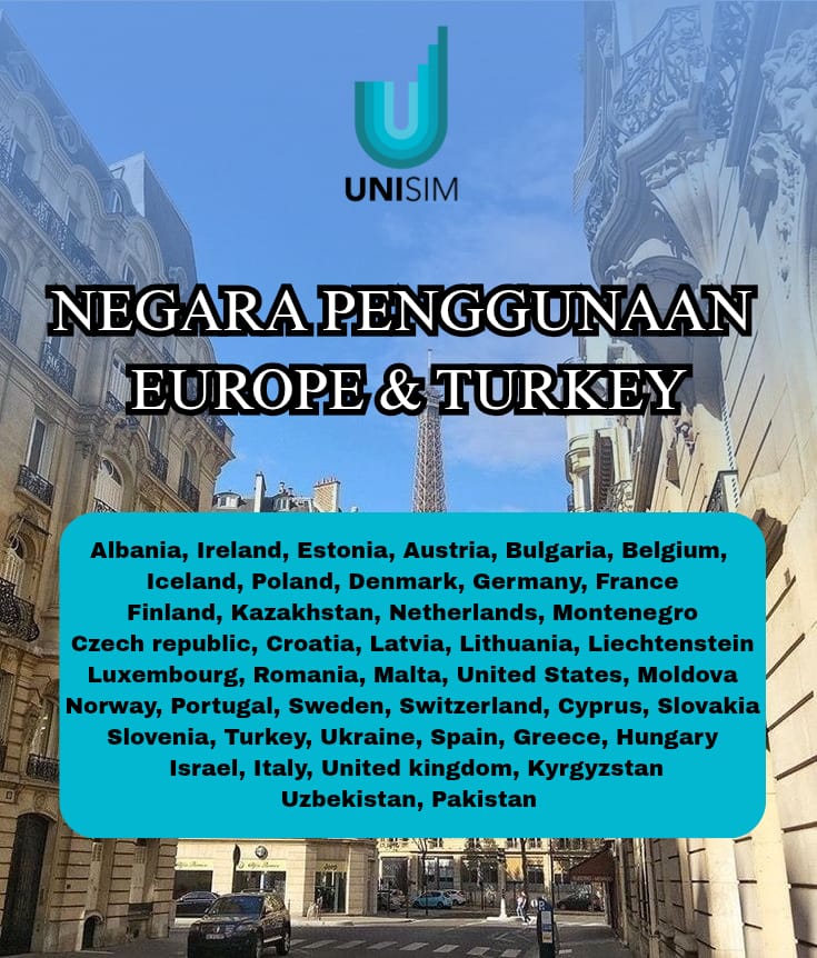 Unisim eSIM Europe + Turkey Big Data