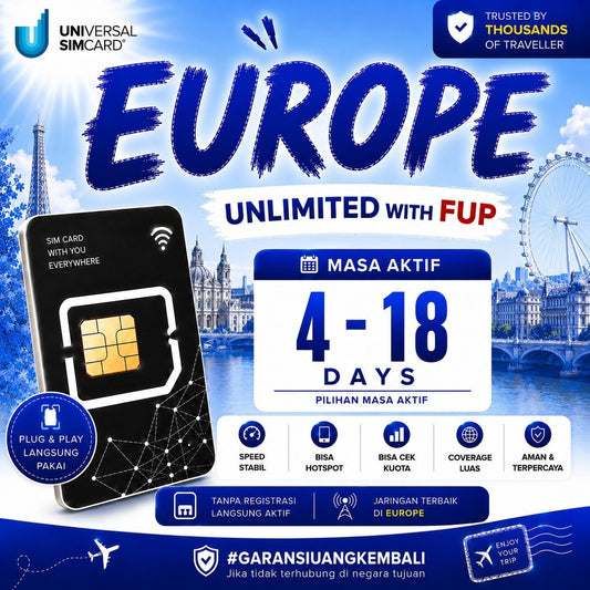 Simcard Europe + Turkey Unlimited with FUP  & True Unlimited UNISIM