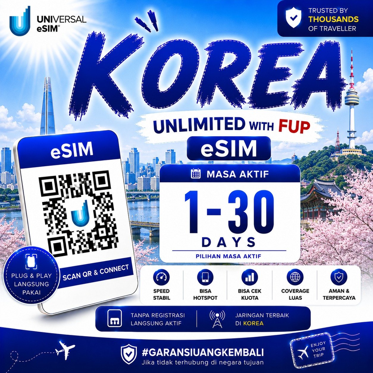 eSIM Korea Unlimited With FUP & True Unlimited UNISIM