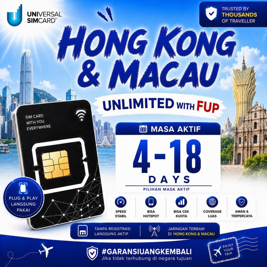 Simcard Hongkong & Macau Unlimited With FUP & True Unlimited UNISIM