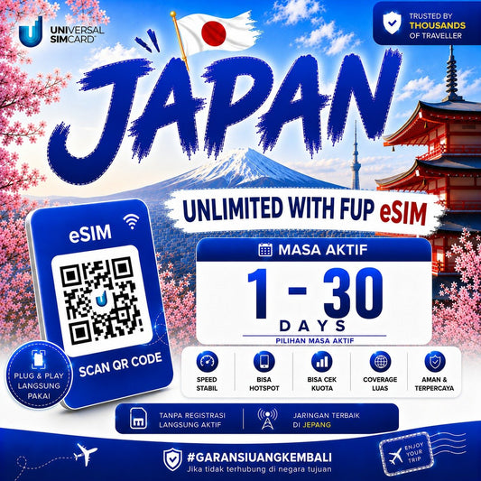 eSIM Jepang Unlimited With FUP & True Unlimited UNISIM