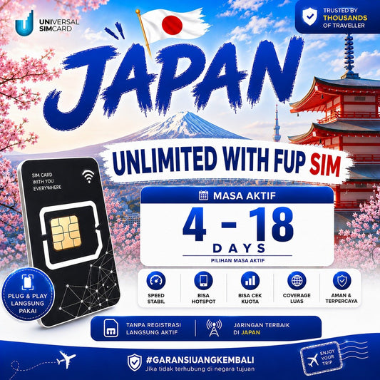 Sim Card Jepang Unlimited With FUP & True Unlimited UNISIM
