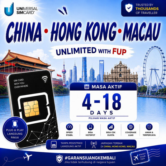 Sim Card China Hongkong Macau Unlimited With FUP & True Unlimited UNISIM