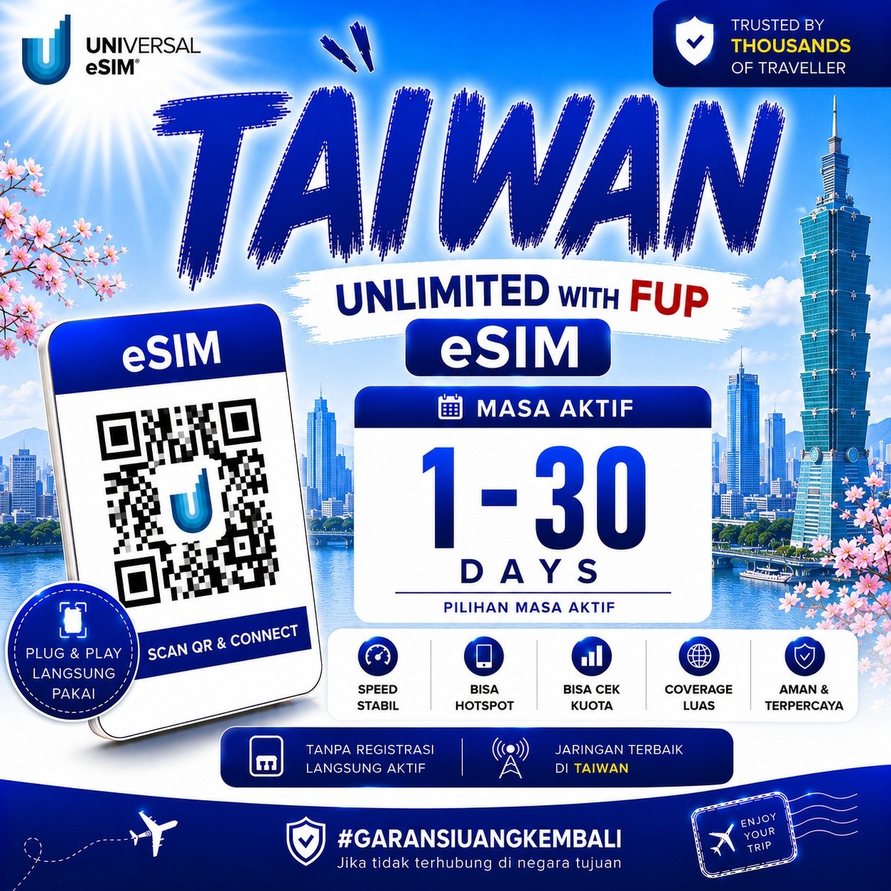 eSIM Taiwan Unlimited With FUP & True Unlimited UNISIM