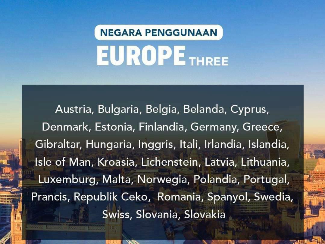 Unisim Simcard Eropa Three UK BIG DATA + Local Call