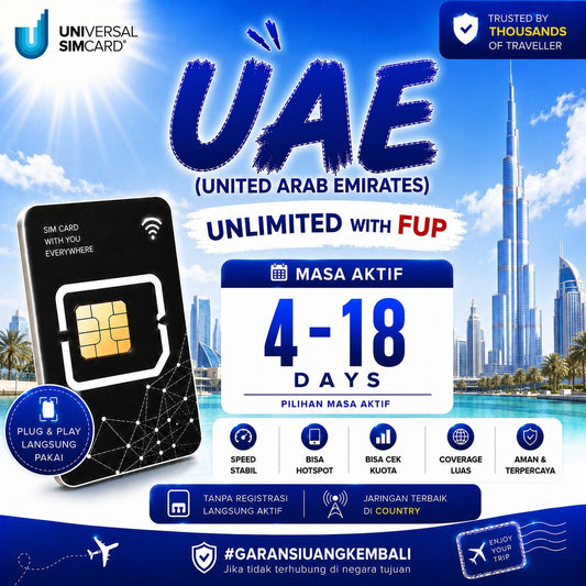 Sim Card United Arab Emirates (UAE) Unlimited with FUP & True Unlimited UNISIM